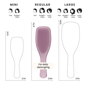 TANGLE TEEZER detail of textured surface and teeth spacing showing durable construction benefit: long-lasting performance