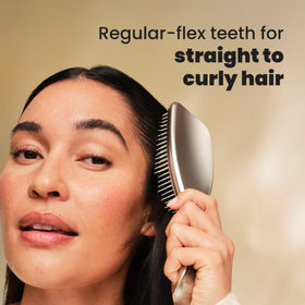 TANGLE TEEZER brushing through conditioner showing even product distribution benefit