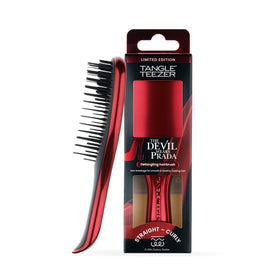 TANGLE TEEZER front packaging in red metallic, collectible finish benefit: stylish travel-ready brush