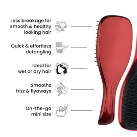 TANGLE TEEZER side profile of compact brush showing slim travel size benefit: easy storage