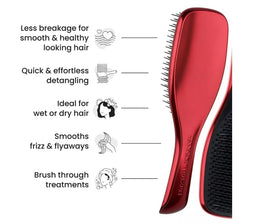 TANGLE TEEZER close-up of two-tiered teeth showing detangling action and reduced breakage benefit