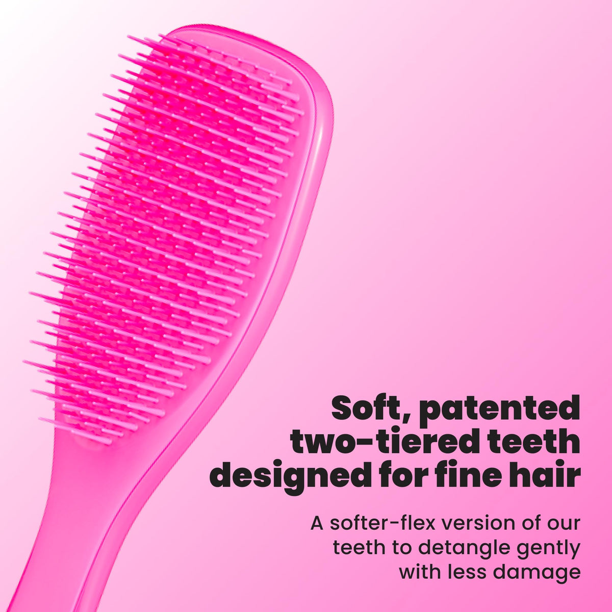 TANGLE TEEZER side profile revealing dual‑tier teeth for gentle detangling benefit
