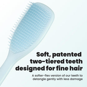 TANGLE TEEZER back and teeth detail displaying two-tier teeth, gentle knot removal