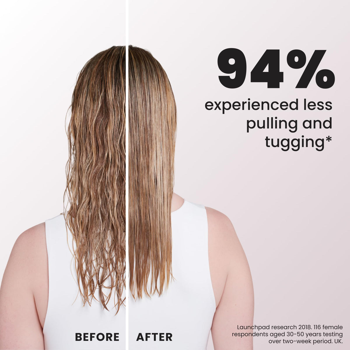 TANGLE TEEZER distributing conditioner through hair for even product coverage