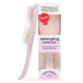 TANGLE TEEZER front view showing compact Pink Frost brush, easy portability benefit