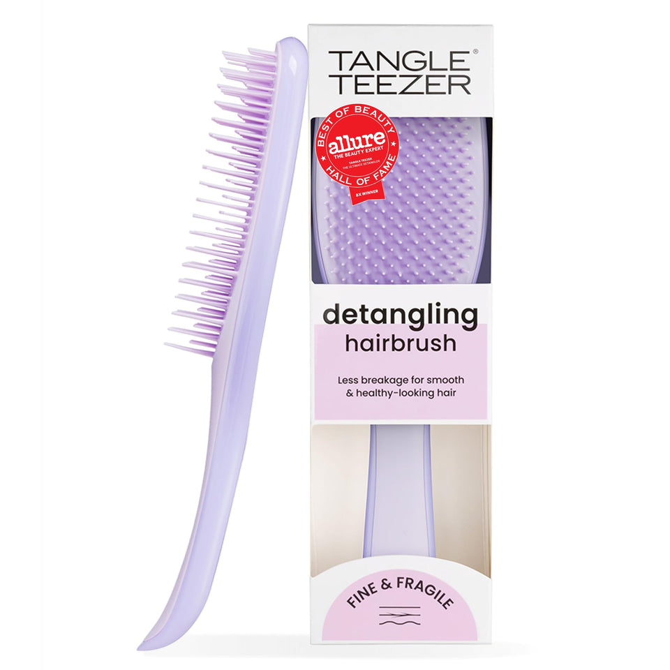 TANGLE TEEZER front view showing hypnotic heather color and compact shape, easy grip
