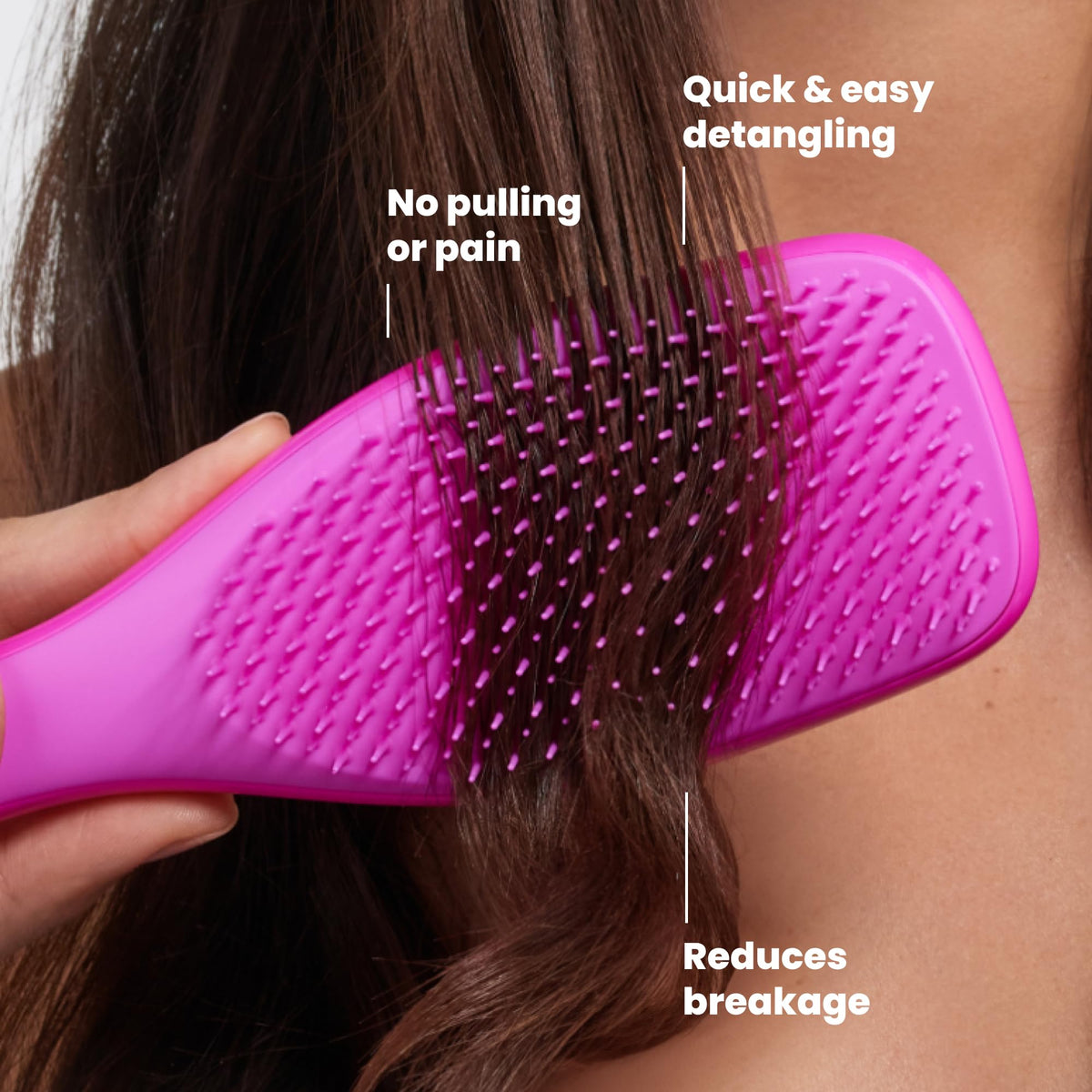 TANGLE TEEZER used in shower distributing conditioner for even product coverage