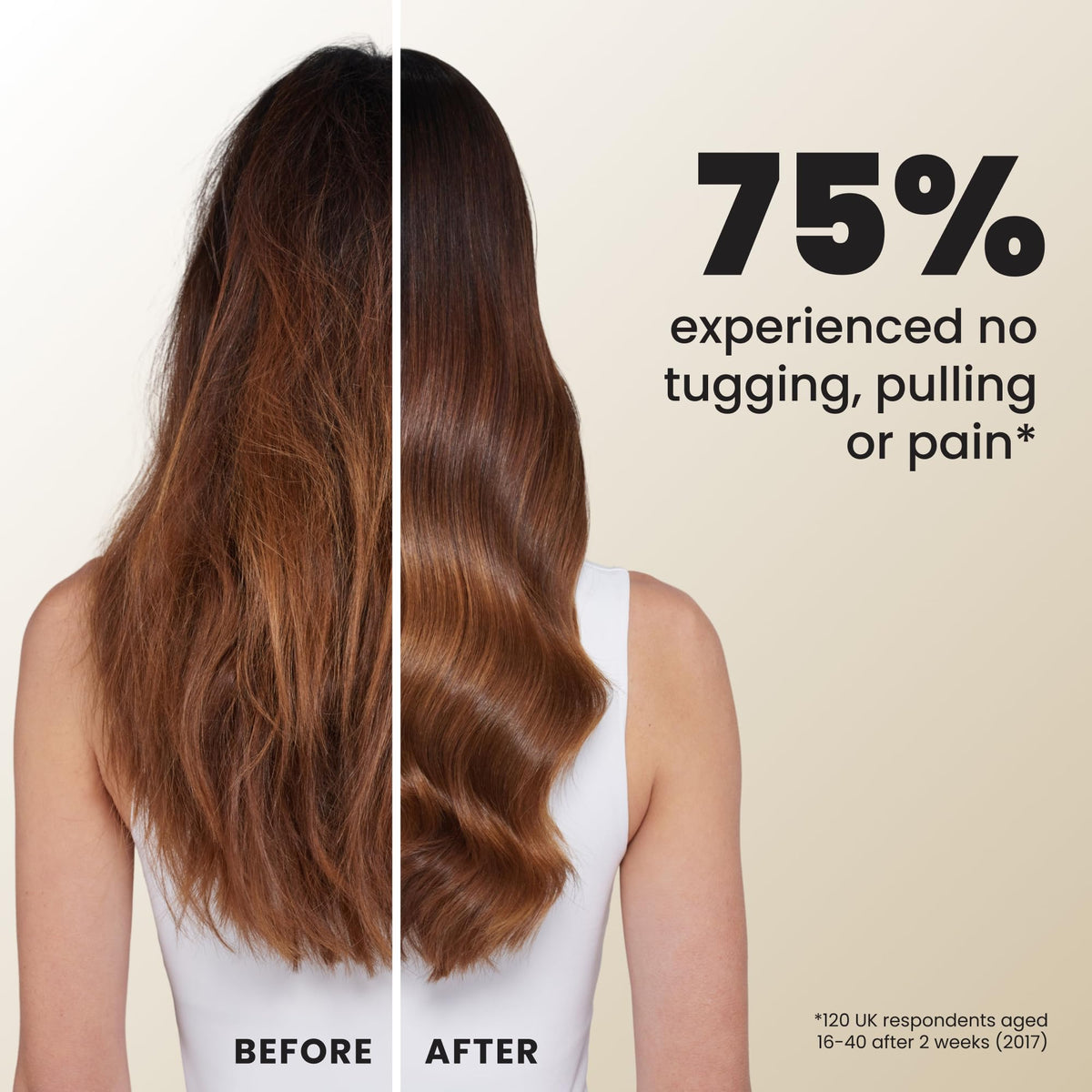 TANGLE TEEZER child using mini brush showing gentle, kid-friendly detangling