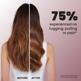 TANGLE TEEZER in shower spreading conditioner evenly through long hair