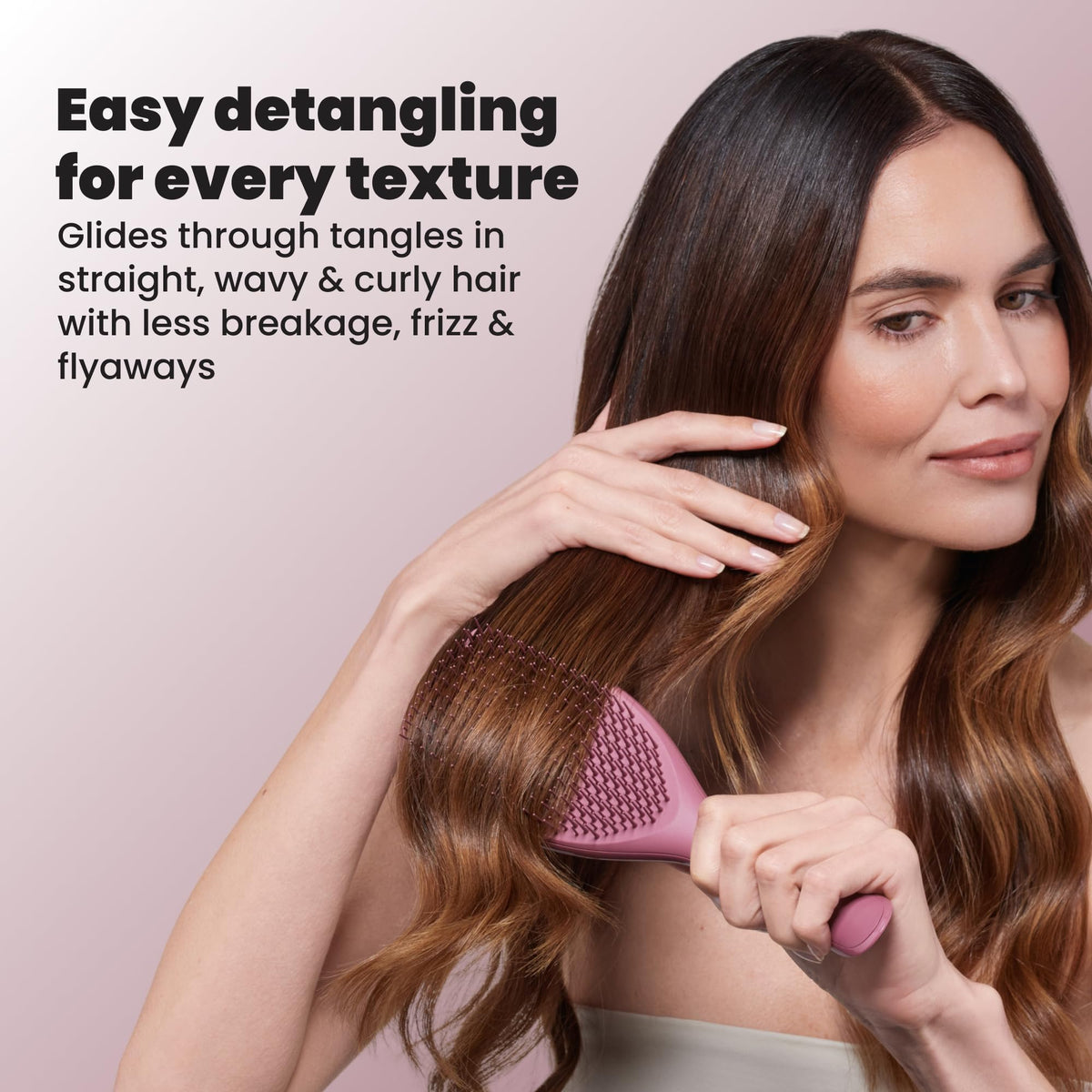 TANGLE TEEZER texture detail showing polished finish and durable construction