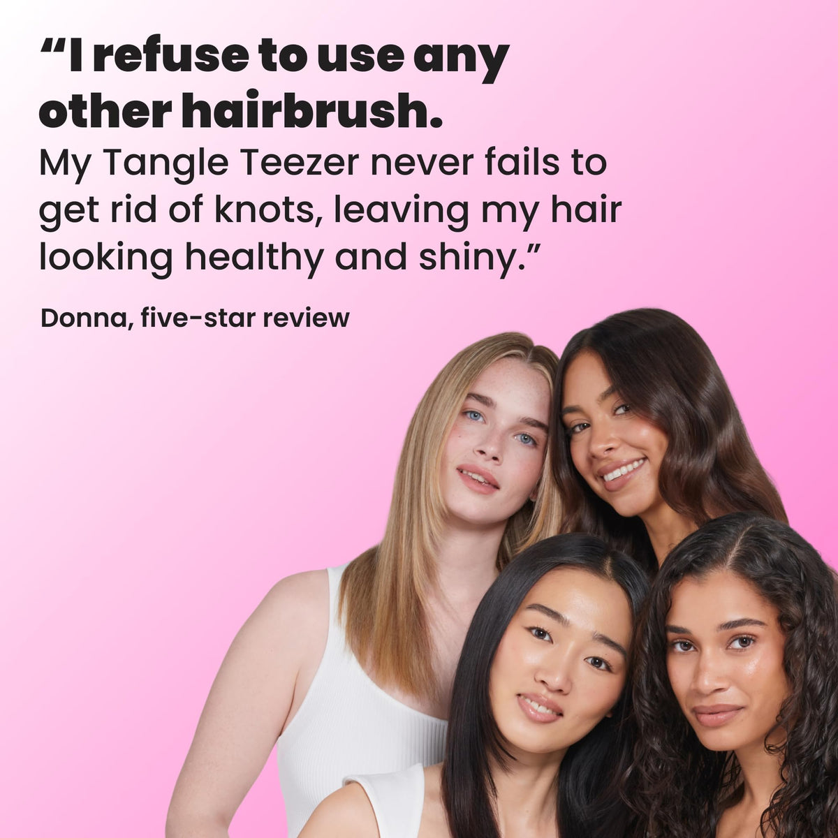 TANGLE TEEZER on bathroom vanity in lifestyle scene suggesting daily grooming routine