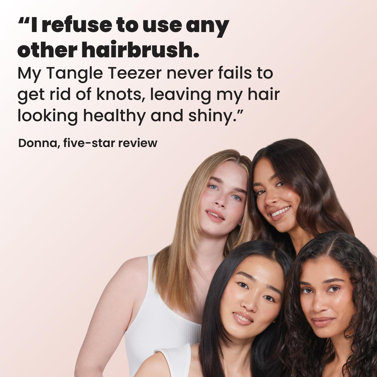 TANGLE TEEZER on bathroom vanity in lifestyle scene showing everyday convenience benefit