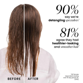 TANGLE TEEZER after brushing showing smoother, shinier hair