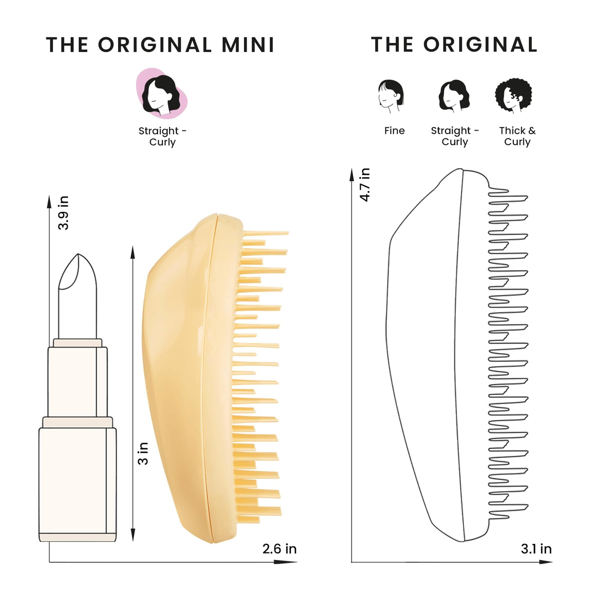 TANGLE TEEZER inside travel kit showing convenience for on-the-go styling