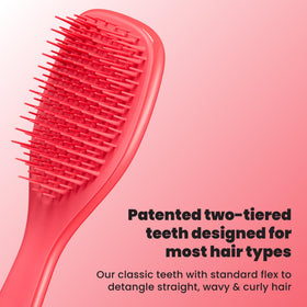 TANGLE TEEZER side profile highlighting flexible teeth that reduce tugging benefit