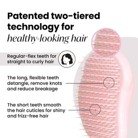 TANGLE TEEZER close-up of dual-tier teeth showing flexible design for gentle detangling