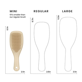 TANGLE TEEZER tucked inside a purse illustrating portability for on-the-go touch-ups