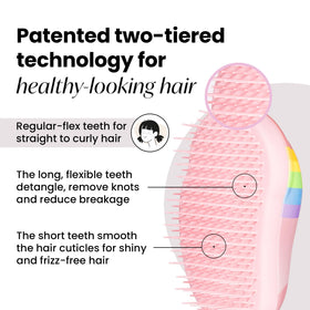 TANGLE TEEZER close-up of teeth showing flexible two-tier design benefit