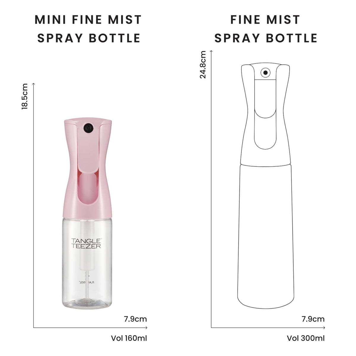 TANGLE TEEZER wide-mouth refill opening with water pour for easy refills benefit