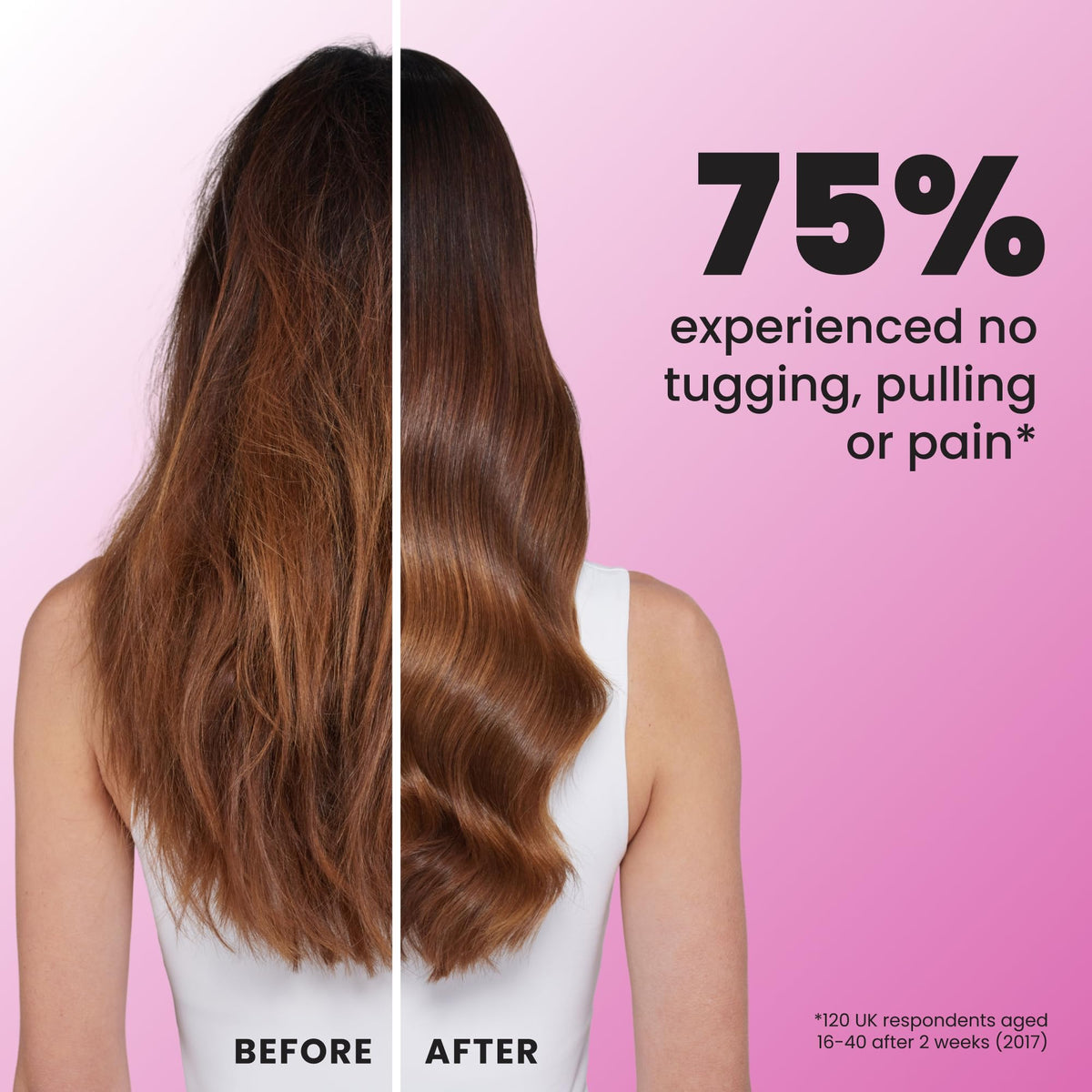 TANGLE TEEZER soft teeth touching scalp for gentle detangling without pulling