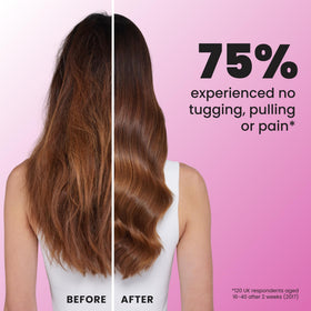 TANGLE TEEZER soft teeth touching scalp for gentle detangling without pulling
