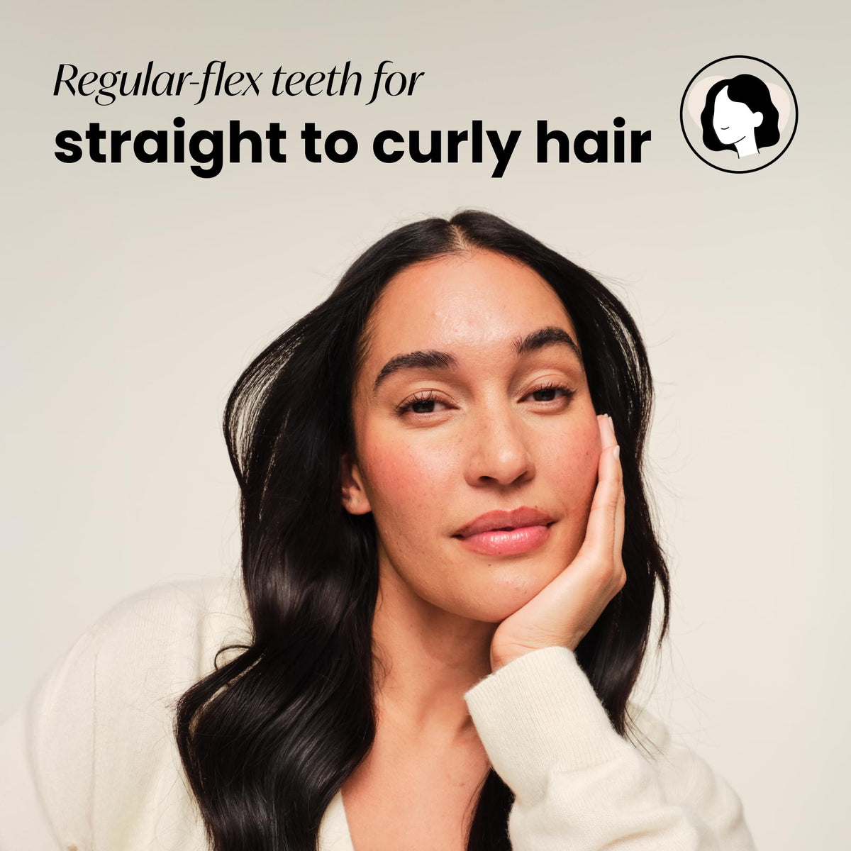 TANGLE TEEZER side profile highlighting ergonomic grip for comfortable control