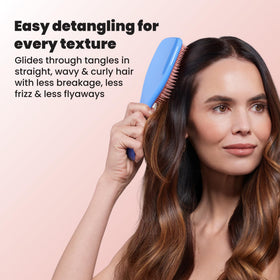 TANGLE TEEZER smoothing straight hair after use showing reduced frizz benefit