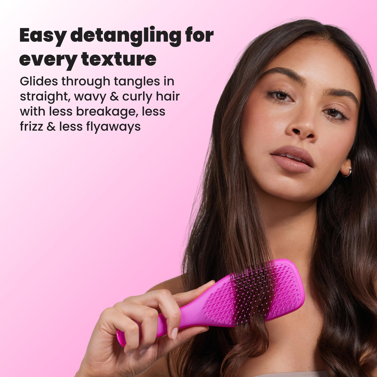 TANGLE TEEZER after use showing smooth hair strands and reduced frizz