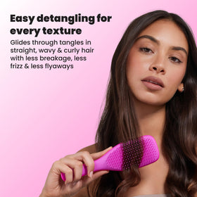 TANGLE TEEZER after use showing smooth hair strands and reduced frizz