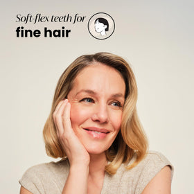 TANGLE TEEZER close-up of soft-flex teeth reducing breakage and smoothing hair cuticle
