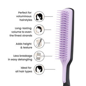 TANGLE TEEZER rat-tail end close detail for precise parting and neat sections