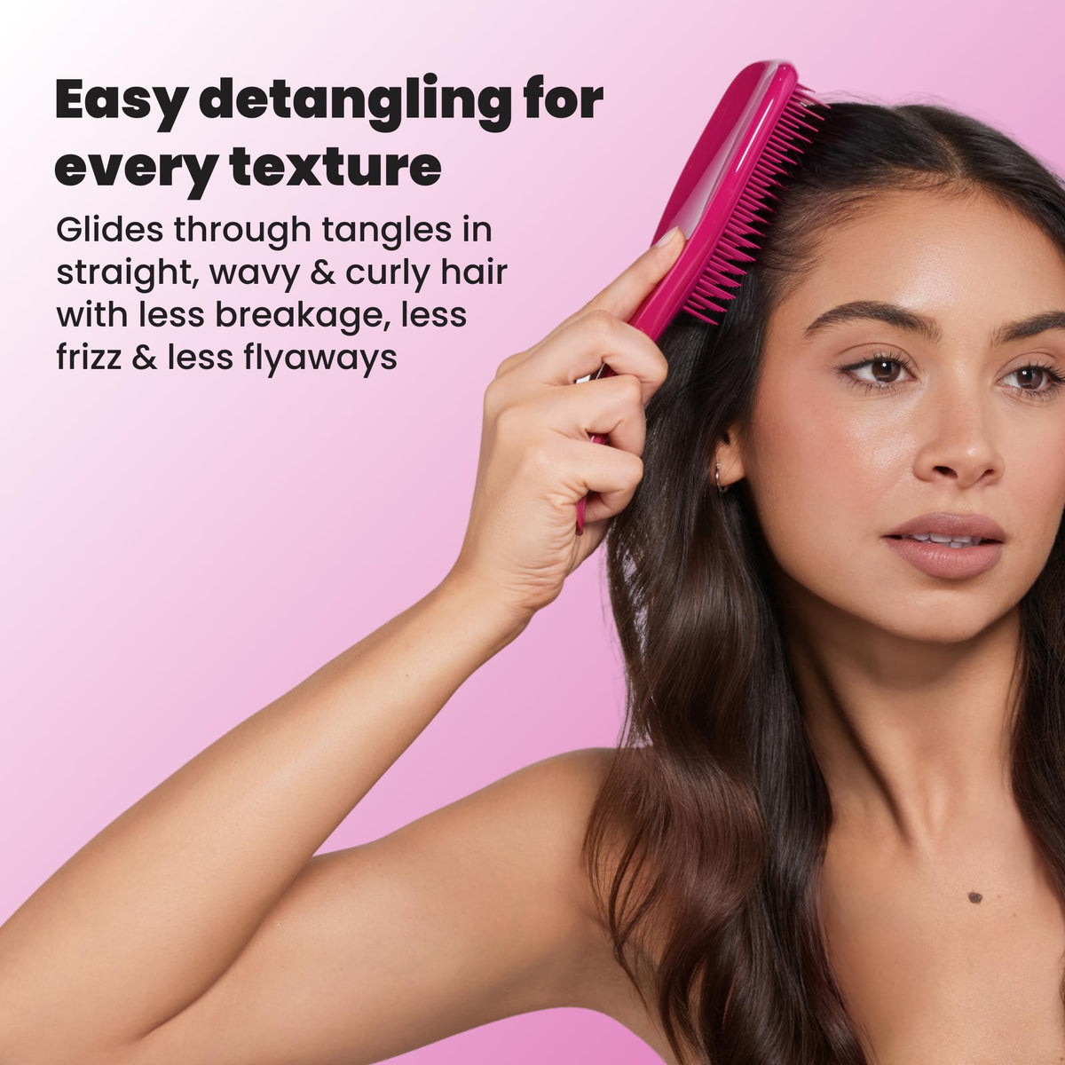 TANGLE TEEZER electric raspberry finish highlighting texture and vibrant look