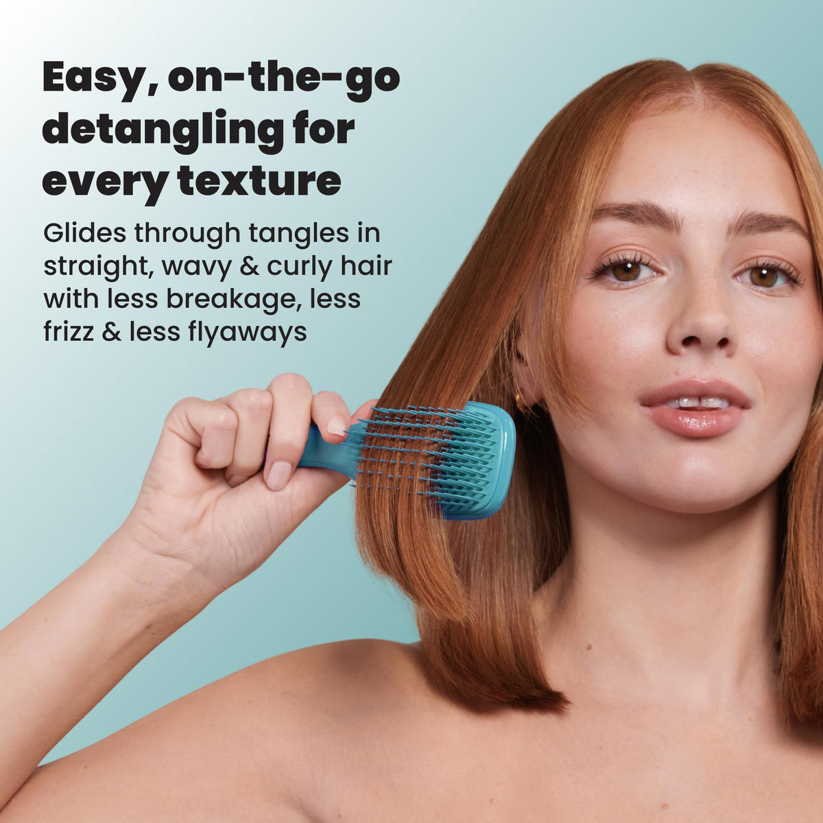 TANGLE TEEZER inside a travel bag showing on-the-go styling convenience