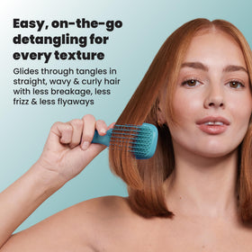 TANGLE TEEZER inside a travel bag showing on-the-go styling convenience
