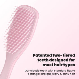 TANGLE TEEZER close-up of patented two-tiered teeth demonstrating gentle detangling