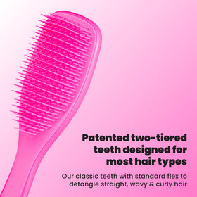 TANGLE TEEZER close-up of two-tier teeth showing flexible design for gentle detangling