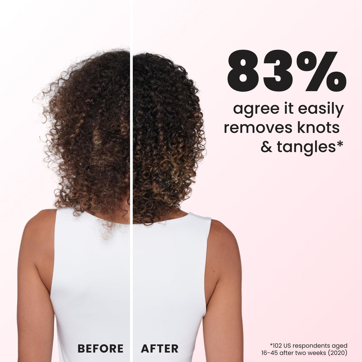 TANGLE TEEZER back profile showing ergonomic shape, designed for steady control