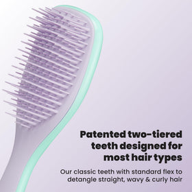 TANGLE TEEZER close-up of two-tiered teeth showing gentle detangling action