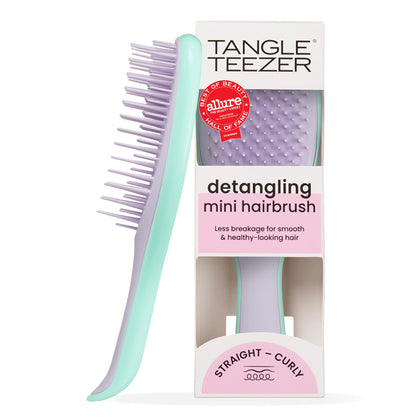 TANGLE TEEZER mini front view showing compact wisteria design and easy grip