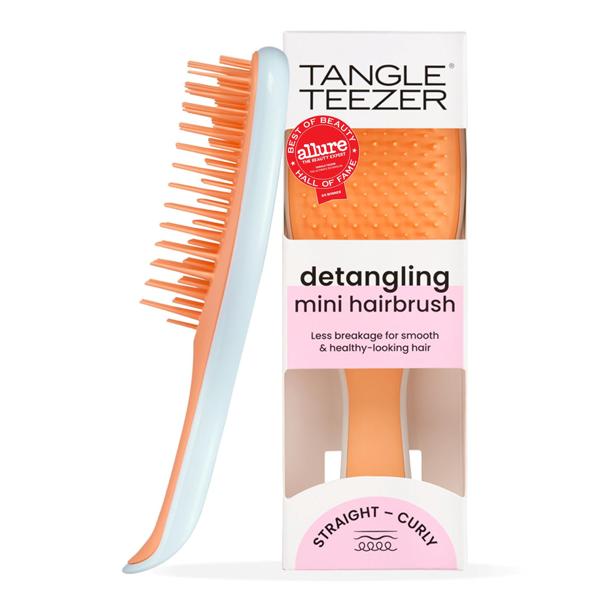 TANGLE TEEZER front view showing travel-size design and immediate portability