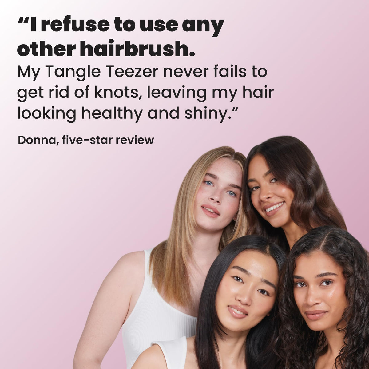 TANGLE TEEZER on bathroom counter in lifestyle scene suggesting daily grooming use
