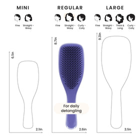 TANGLE TEEZER placed on bathroom counter in lilac to show stylish look and routine readiness
