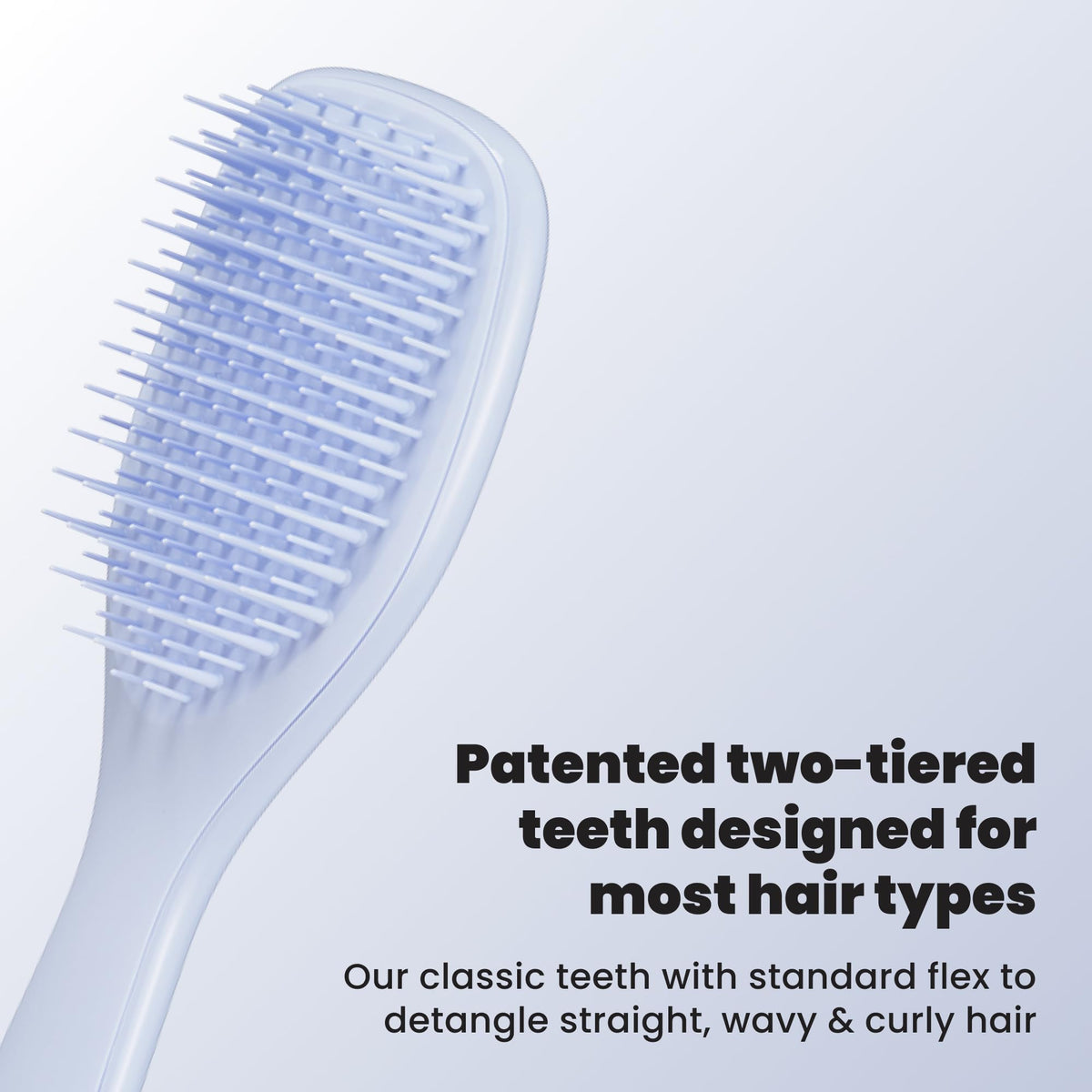 TANGLE TEEZER side profile highlighting curved body for comfortable grip