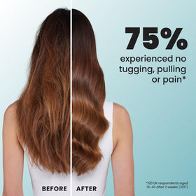 TANGLE TEEZER side profile highlighting ergonomic shape and control