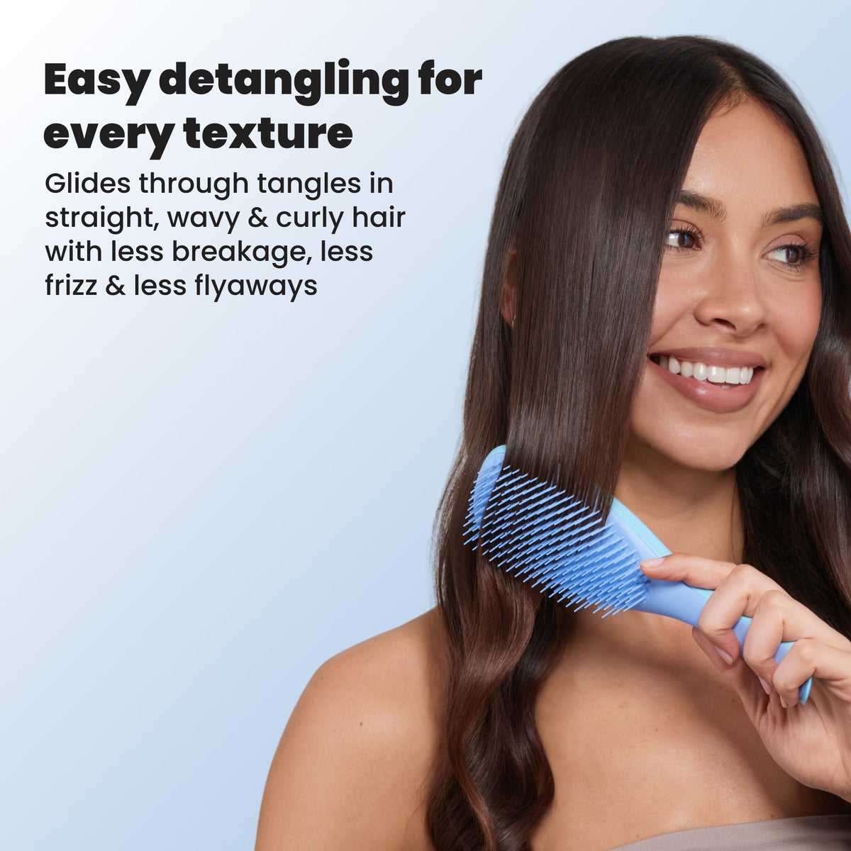 TANGLE TEEZER detail of tooth texture illustrating flexible, scalp-friendly action