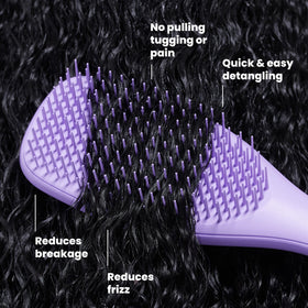 TANGLE TEEZER brushing wet curly hair to detangle and protect from breakage