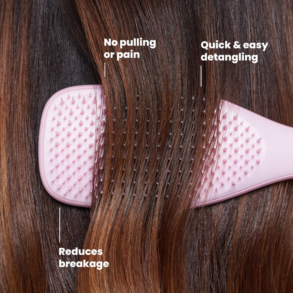 TANGLE TEEZER brushing wet hair, reducing tugging and protecting fragile strands