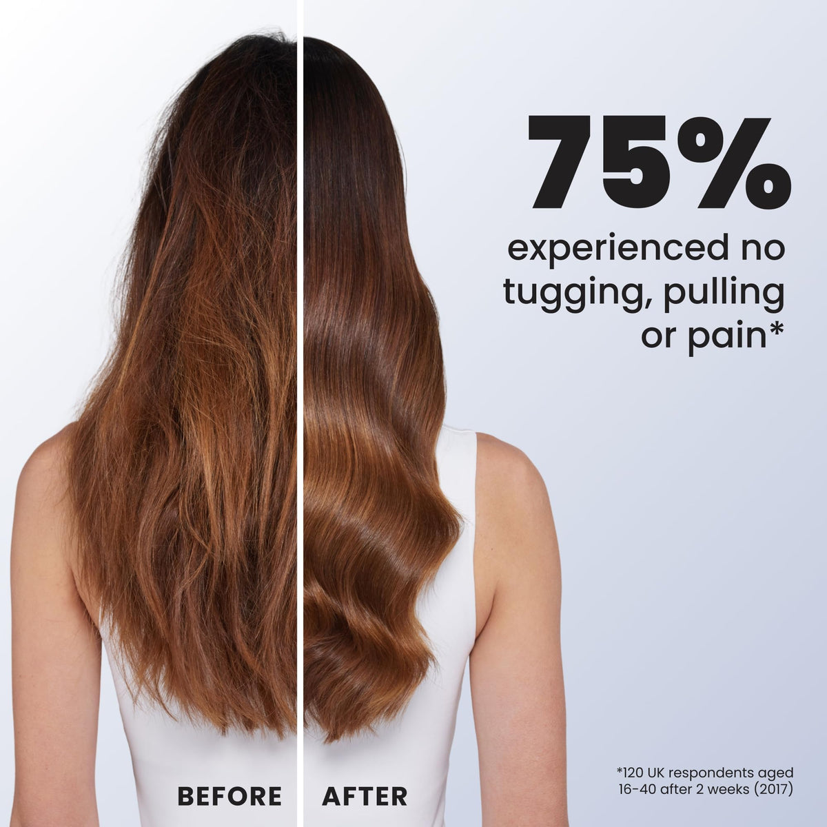 TANGLE TEEZER being used on damp hair illustrating gentle wet-hair detangling