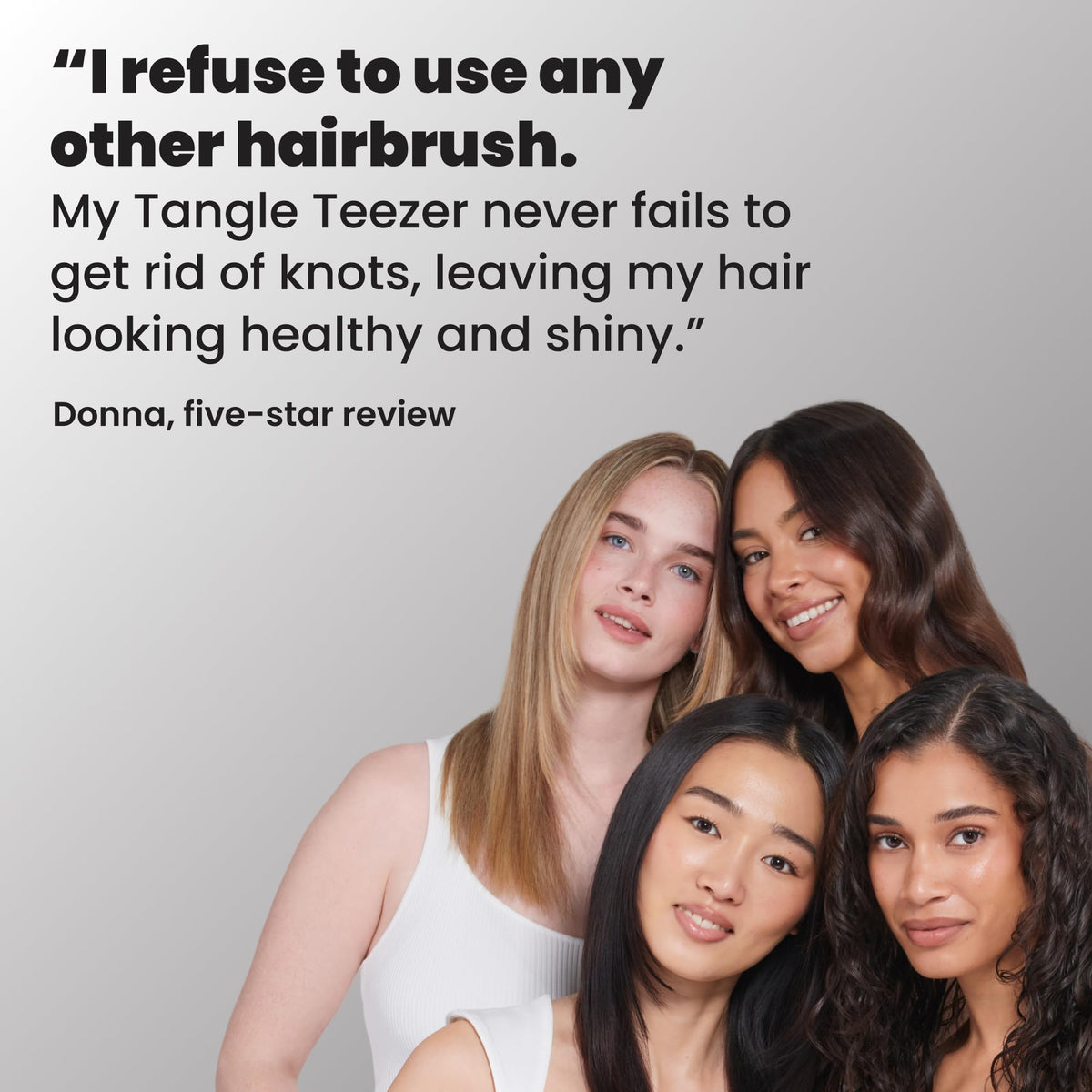 TANGLE TEEZER placed in bathroom setting showing everyday convenience
