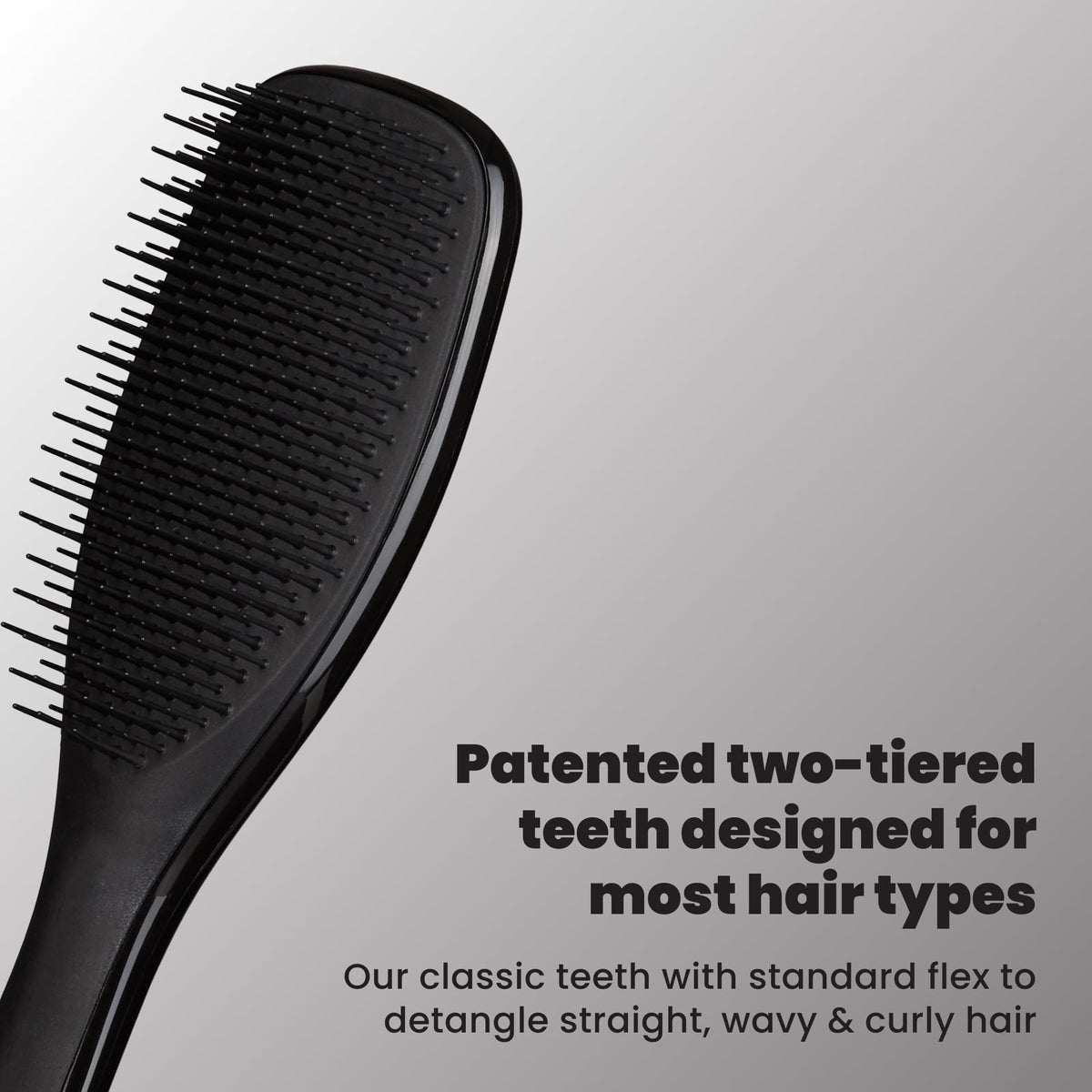TANGLE TEEZER side profile highlighting grip and ergonomic design benefit